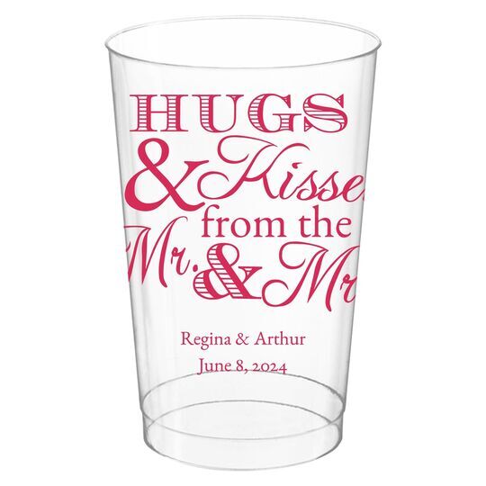 Hugs and Kisses Clear Plastic Cups